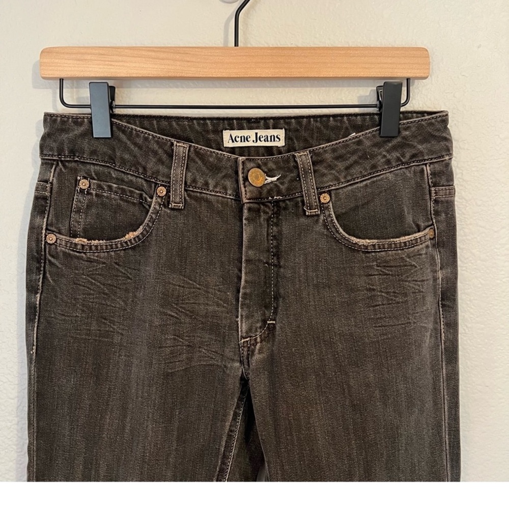 Acne Studios Hex Earth Jeans Men’s 28x34 Slim Straight Dark Brown/black Denim